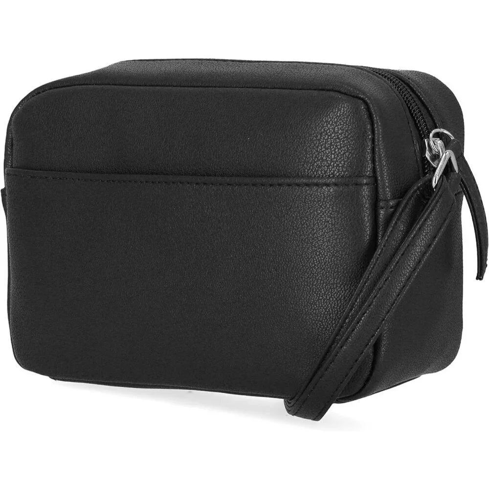Women's Black PU leather Candid Camera Adjustable Crossbody Bag